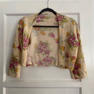 Vintage Floral Knit Cardigan